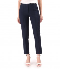 Elastic cotton pants with a decorative elastic band