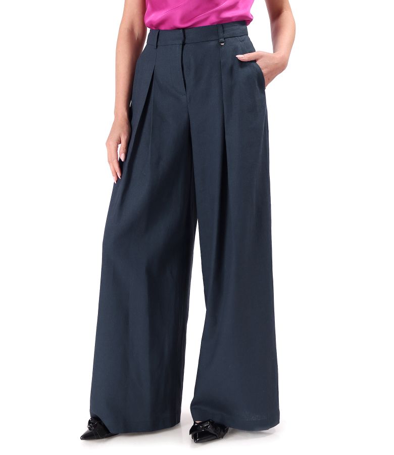 Wide-leg linen pants