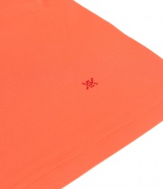 Elastic jersey t-shirt with folds
