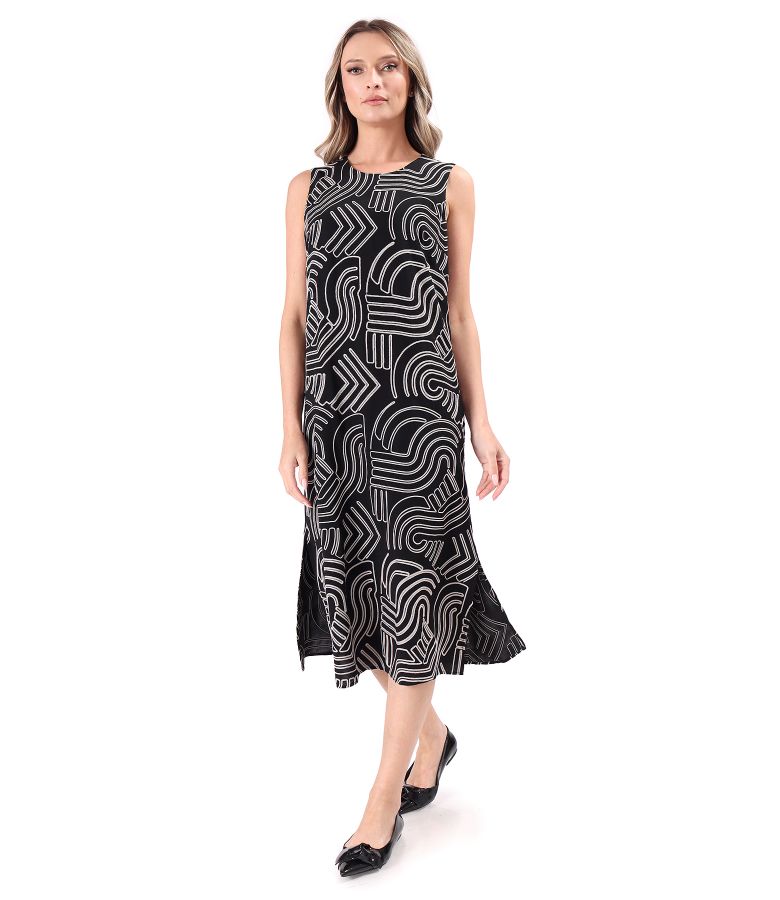 Embroidered viscose midi dress summer zen garden