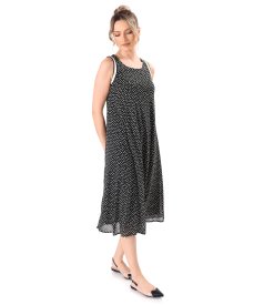 Midi jersey casual dress with elastic trim