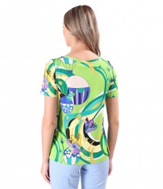 Blouse made of elastic viscose jersey