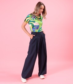 Blouse made of elastic viscose jersey