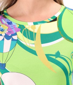 Blouse made of elastic viscose jersey