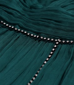 Long evening dress made of natural silk voile
