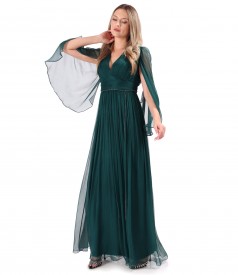 Long evening dress made of natural silk voile