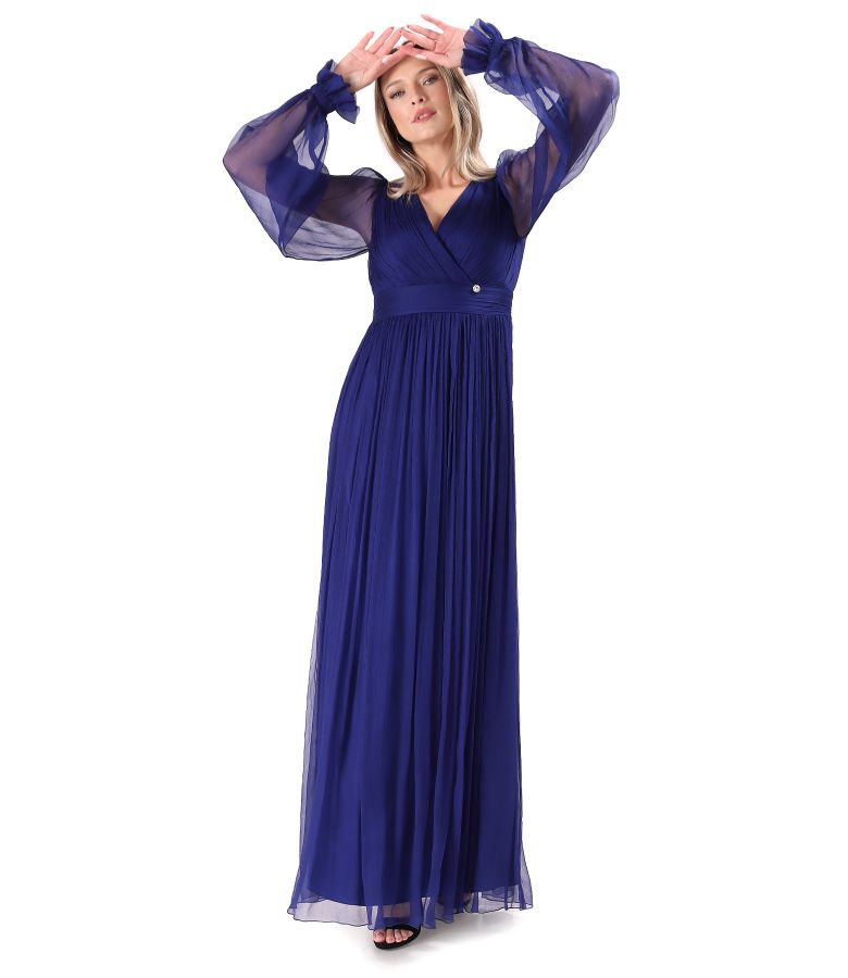 Long dress made of natural silk veil