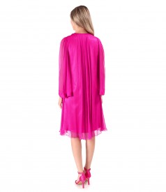 Natural silk chiffon evening dress
