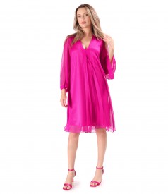 Natural silk chiffon evening dress