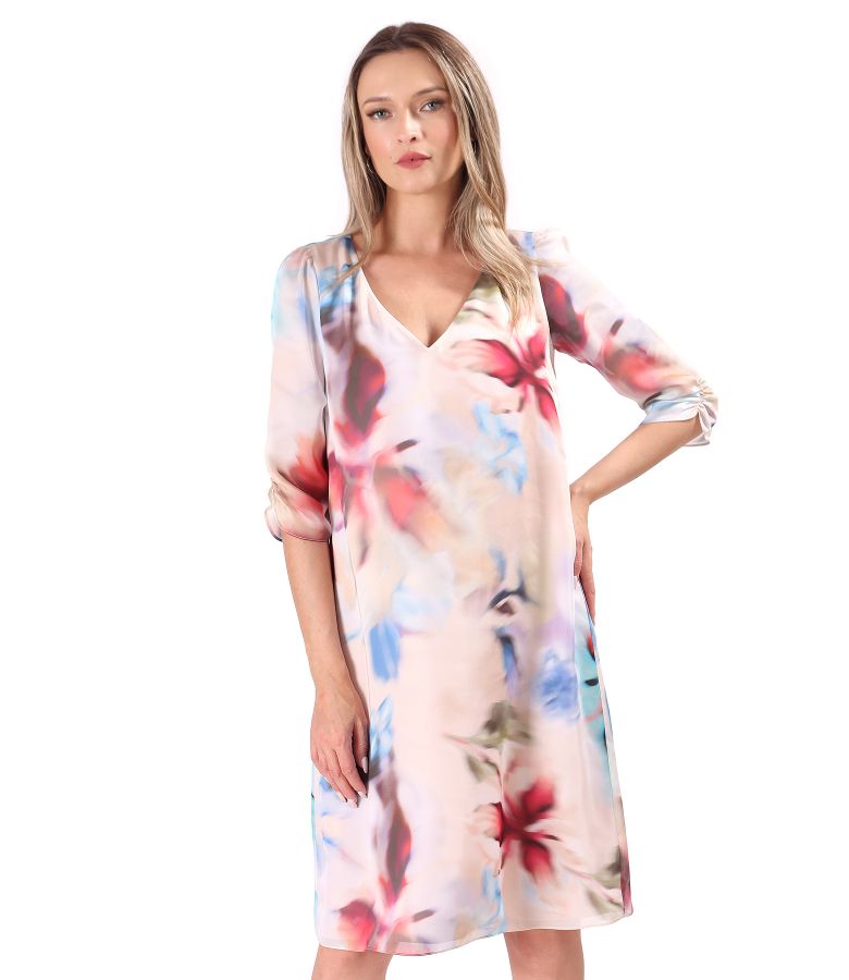 Elegant printed veil dress