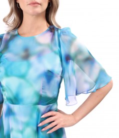 Floral printed veil midi dress