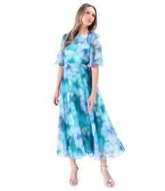 Floral printed veil midi dress