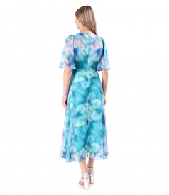 Floral printed veil midi dress