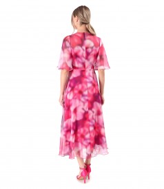 Floral printed veil midi dress
