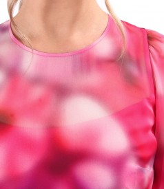 Floral printed veil midi dress