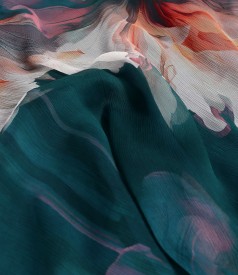 Butterfly Silk Chiffon Dress with Floral Print
