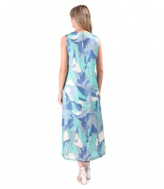 Elegant long dress made of viscose with natural silk