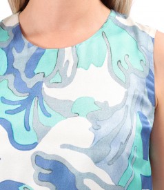 Elegant long dress made of viscose with natural silk