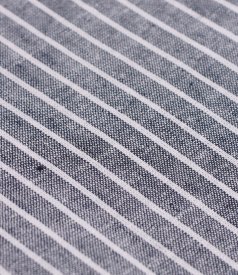 Shirt dress made of linen with cotton printed with stripes