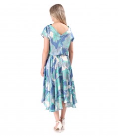 Midi dress made of viscose with natural silk digitally printed