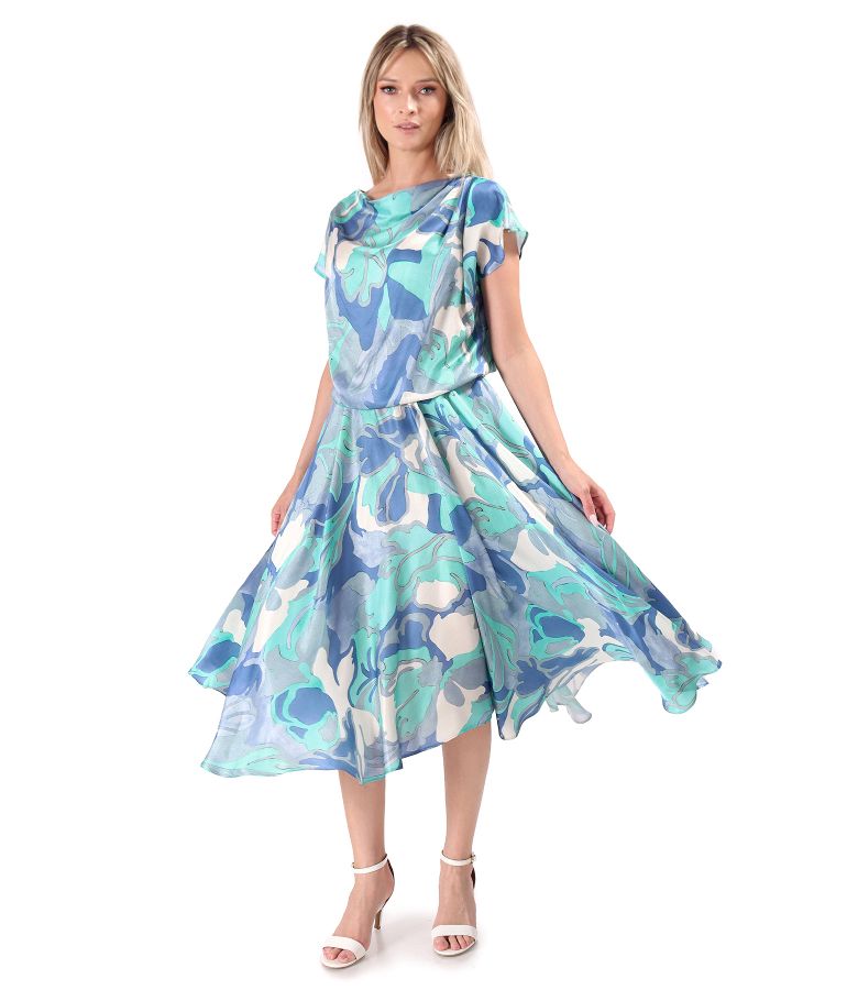 Midi dress made of viscose with natural silk digitally printed