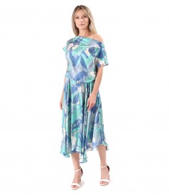 Midi dress made of viscose with natural silk digitally printed