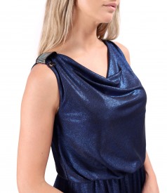 Elegant long dress made of elastic jersey with a shiny effect