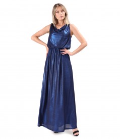 Elegant long dress made of elastic jersey with a shiny effect