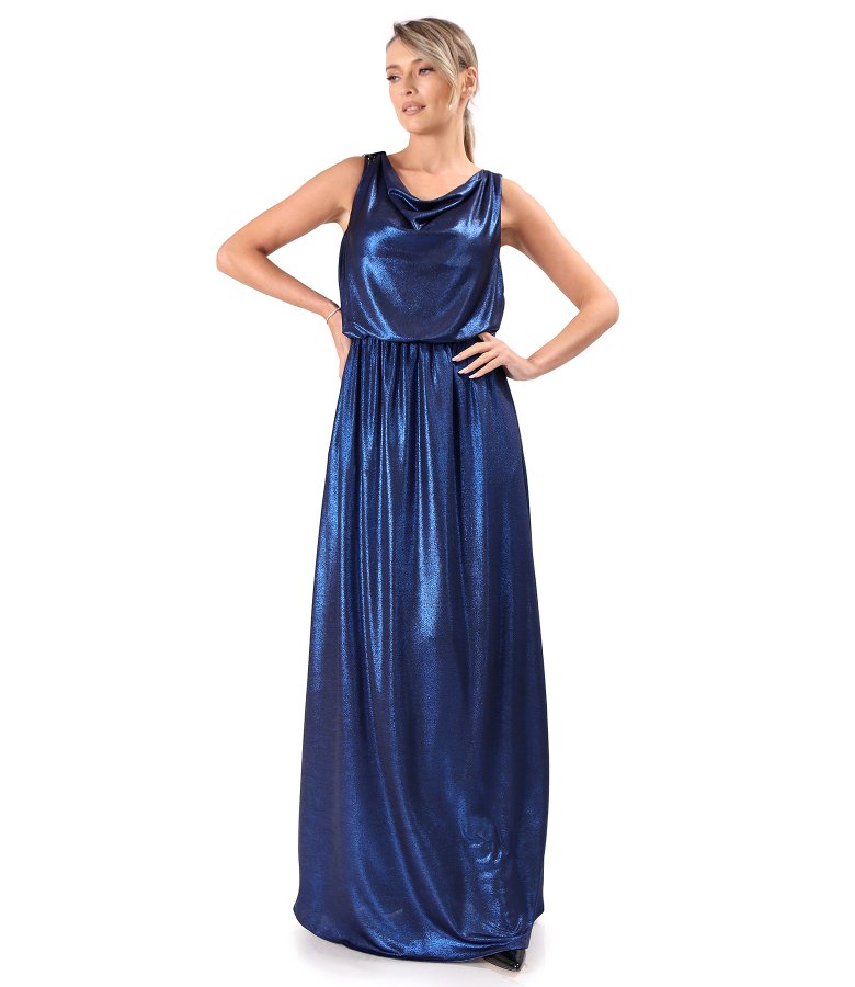 Elegant long dress made of elastic jersey with a shiny effect
