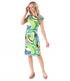 Rochie din jerse elastic imprimat