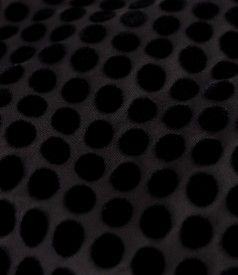 Cocktail dress made of veil with velvet polka dots