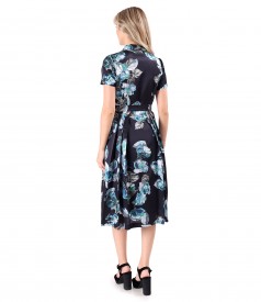 Elegant shirt dress made of cotton with natural silk