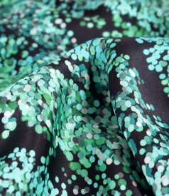 Blouse with natural silk front with geometric motifs