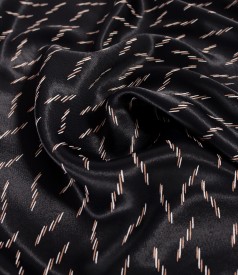 Midi viscose satin dress printed with geometric motifs