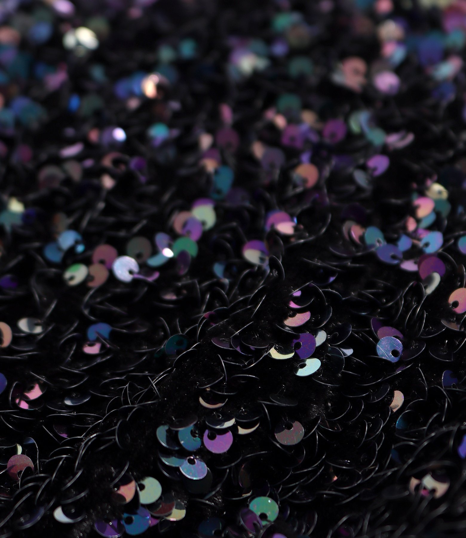 Evening voile dress with multicoloured sequin velvet bodice