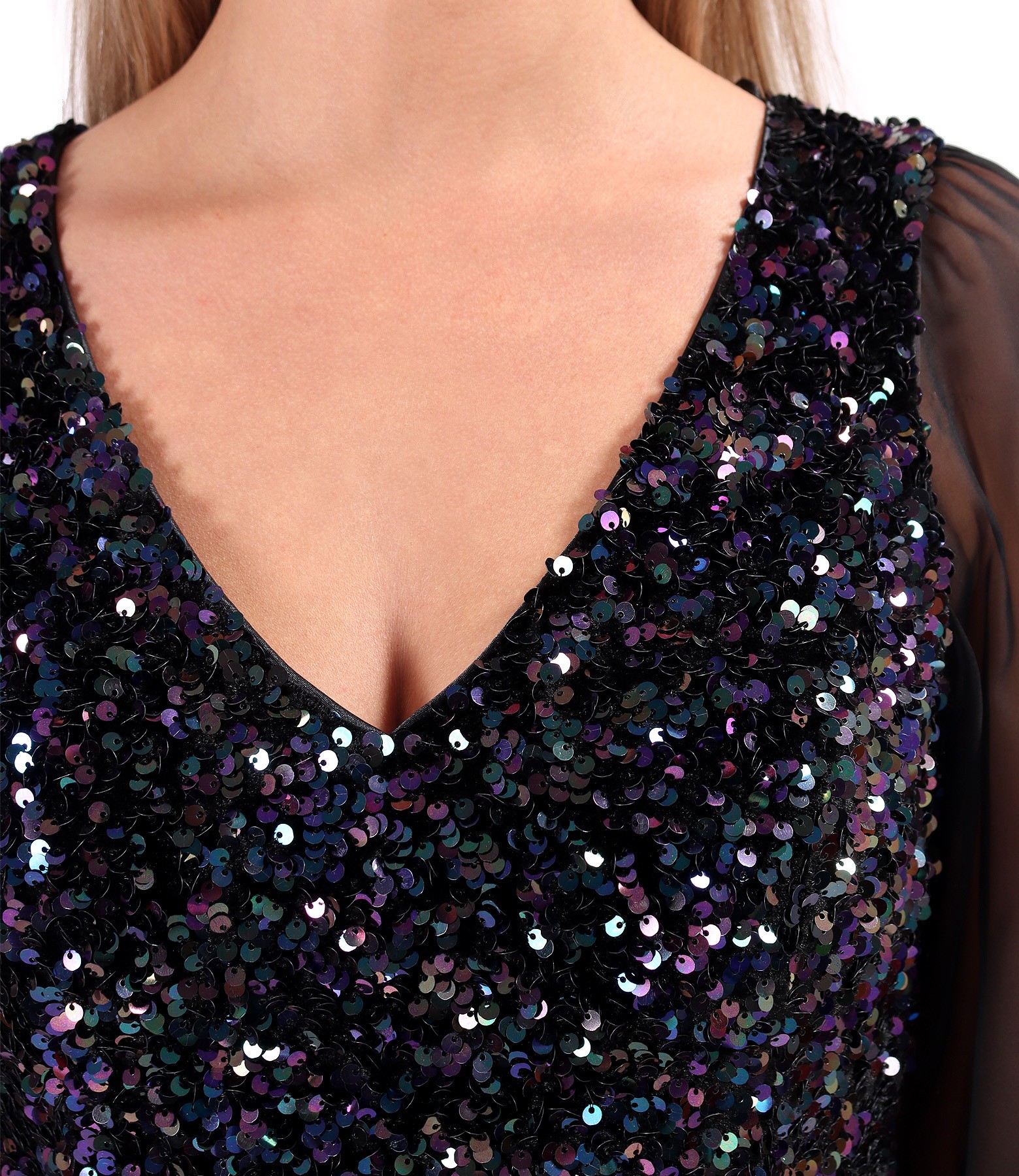 Veil dress with sequin bodice