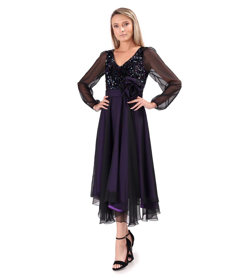 Veil dress with sequin bodice