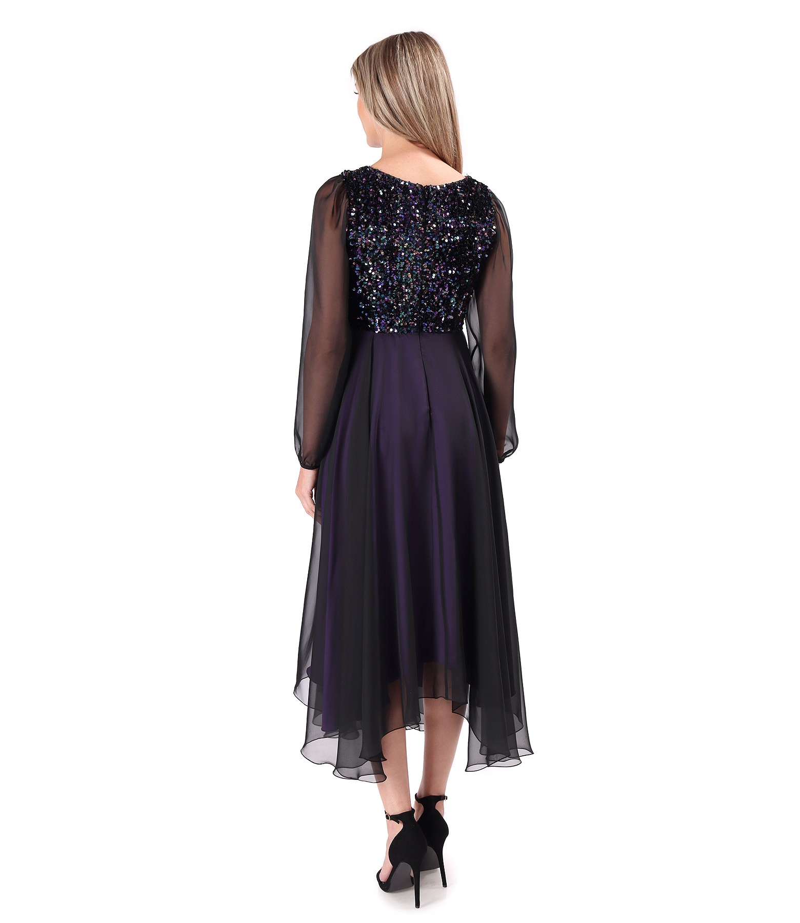 Veil dress with sequin bodice