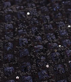 Long multicolore sequin evening dress