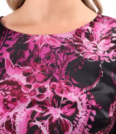 Loose-fitting natural silk dress printed with paisley motifs