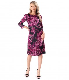 Loose-fitting natural silk dress printed with paisley motifs