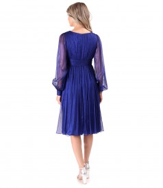 Evening dress made of natural silk veil with shiny effect