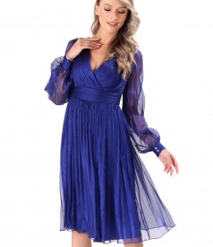 Evening dress made of natural silk veil with shiny effect