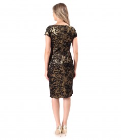 Printed elastic velvet dress