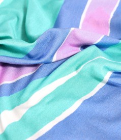 Blouse made of elastic jersey digitally printed with stripes