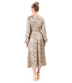 Elegant midi dress made of satin viscose