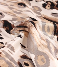 Casual dress made of satin viscose with animal print