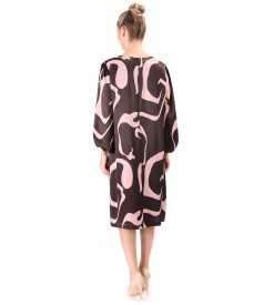 Casual dress made of printed satin viscose