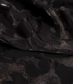 Midi evening dress made of viscose with metallic thread