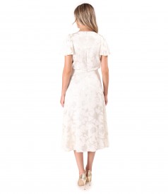Midi evening dress made of viscose with metallic thread